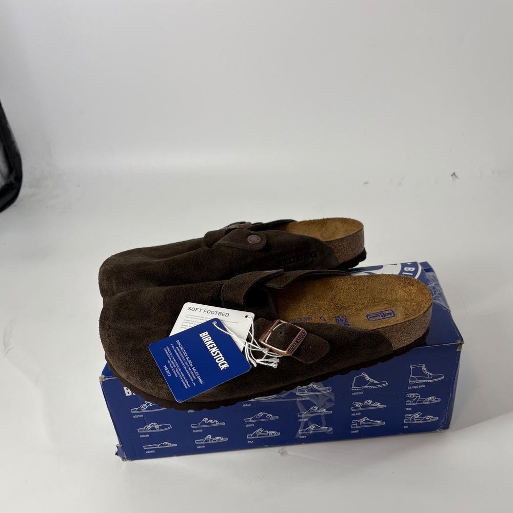 Birkenstock Boston BS Mocca Suede Leather Soft Footbed Clogs 0660461 Size 40